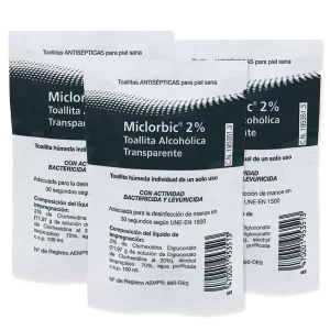Toallita clorhexidina 2% alcohólica transparente